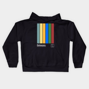 Delaware State Flag  // Original Minimalist Artwork Poster Design Kids Hoodie